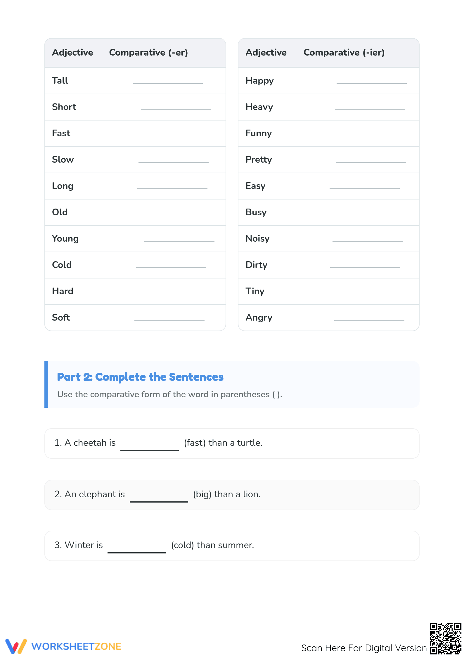 Comparative Adjectives Worksheet | Grade 2 Essential - Page 2