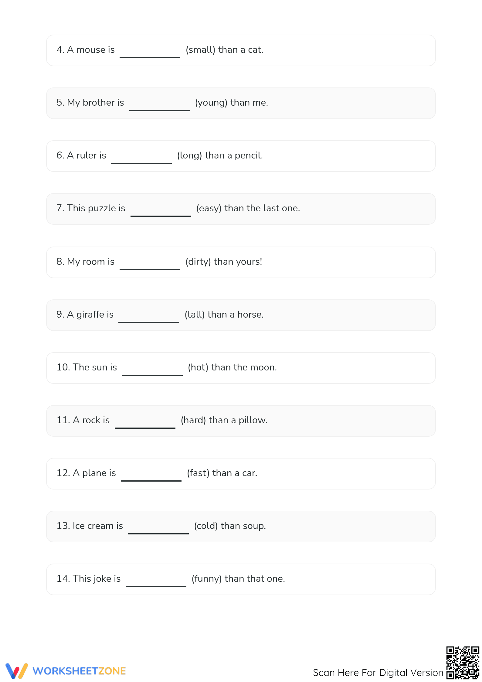 Comparative Adjectives Worksheet | Grade 2 Essential - Page 3