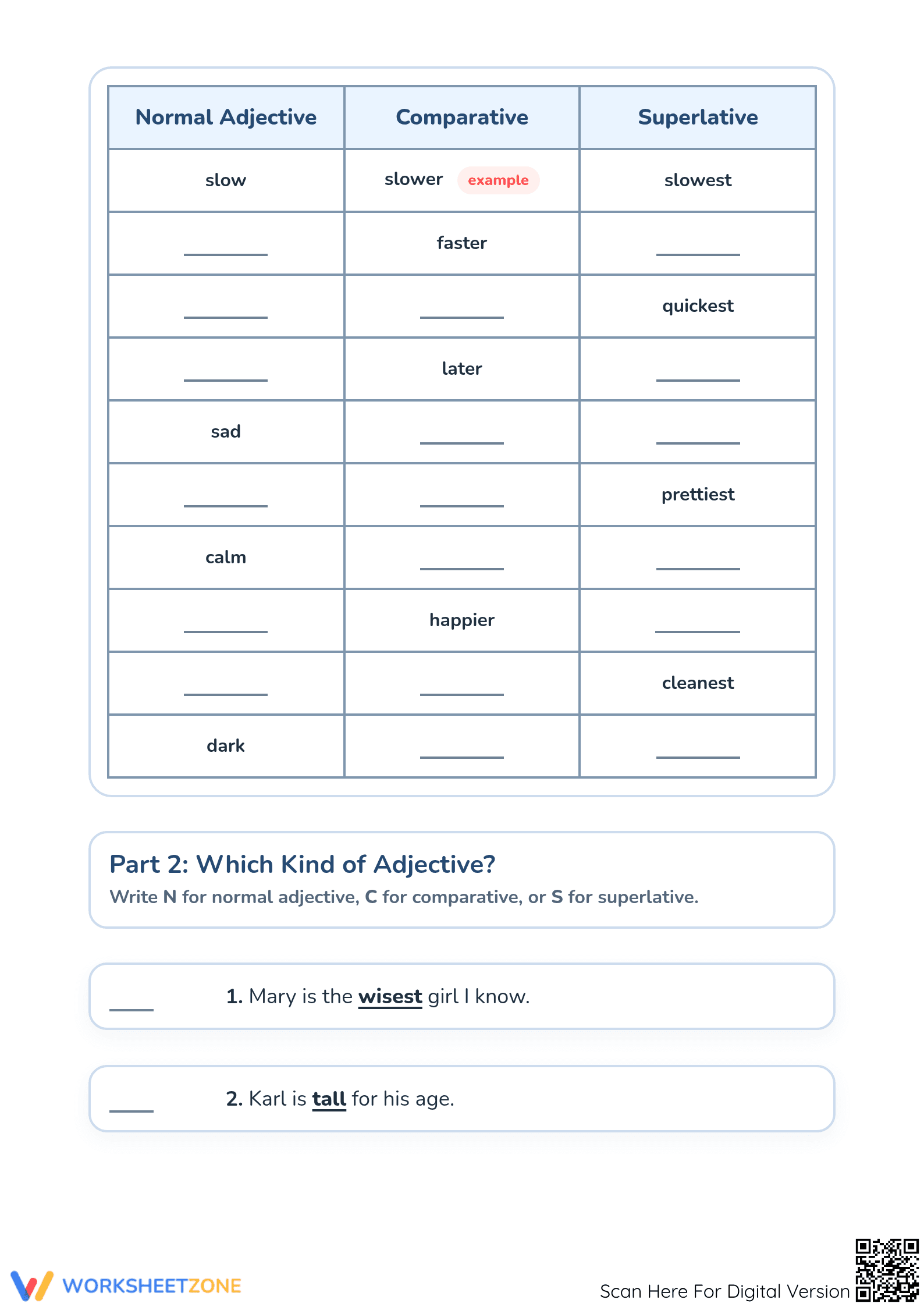 Comparative Adjectives Worksheet | Grade 2 Essential - Page 2