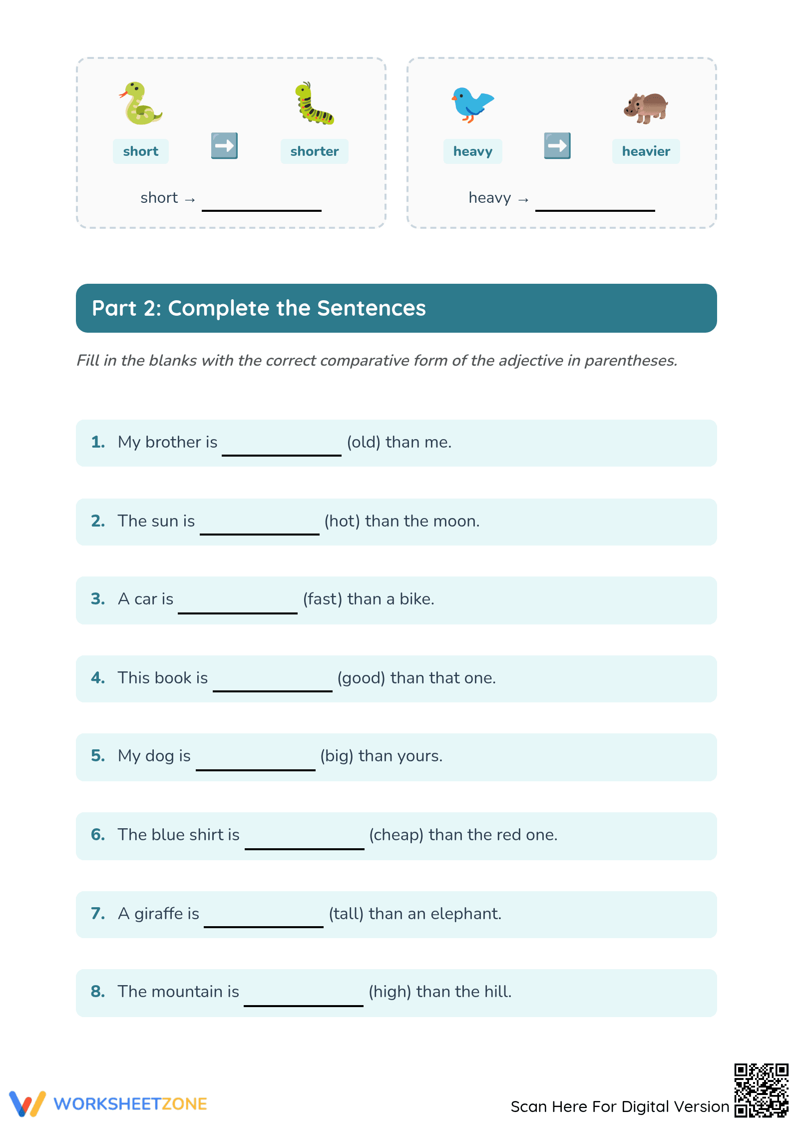 Comparative Adjectives Worksheet | Grade 2 Essential - Page 2