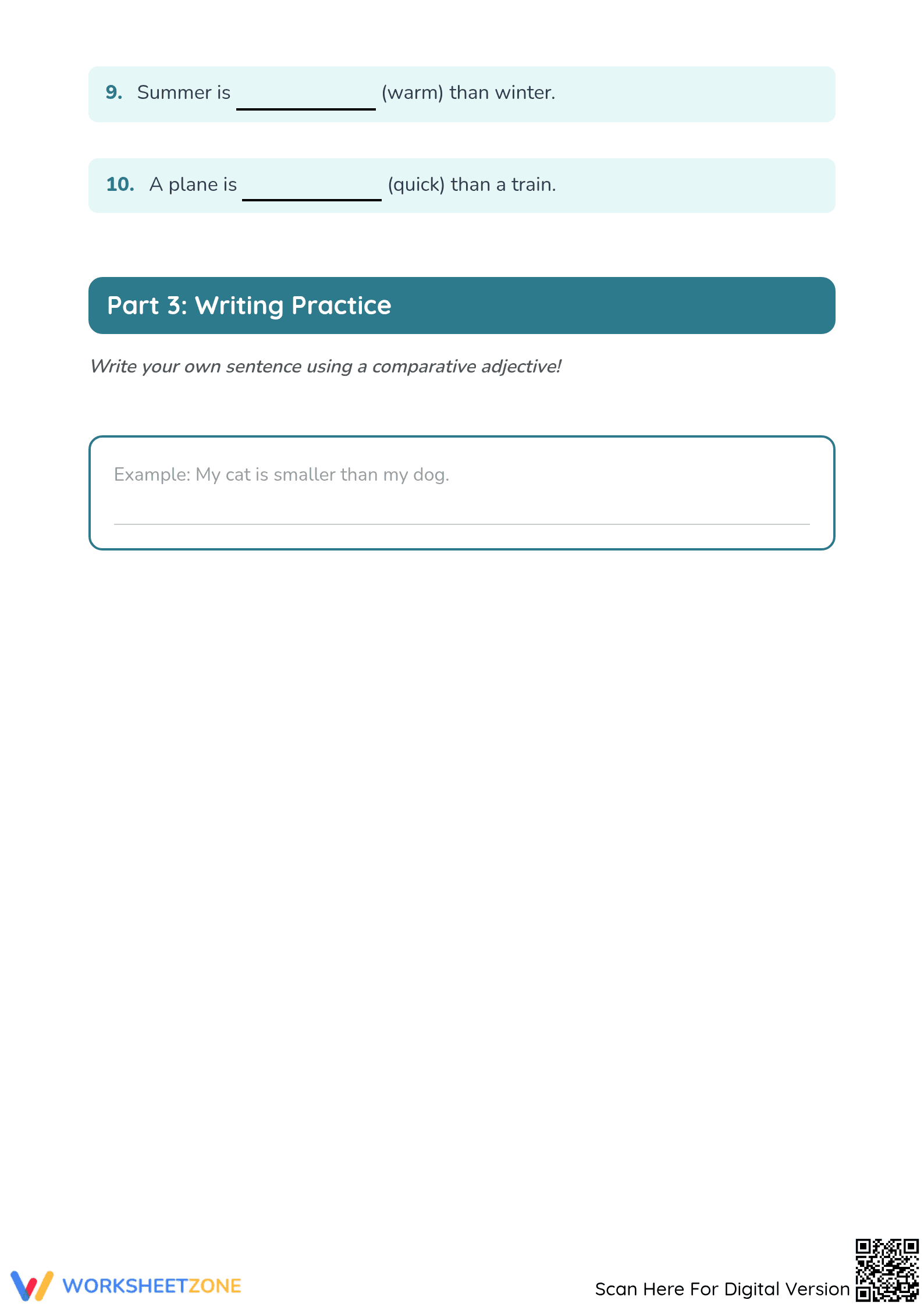 Comparative Adjectives Worksheet | Grade 2 Essential - Page 3