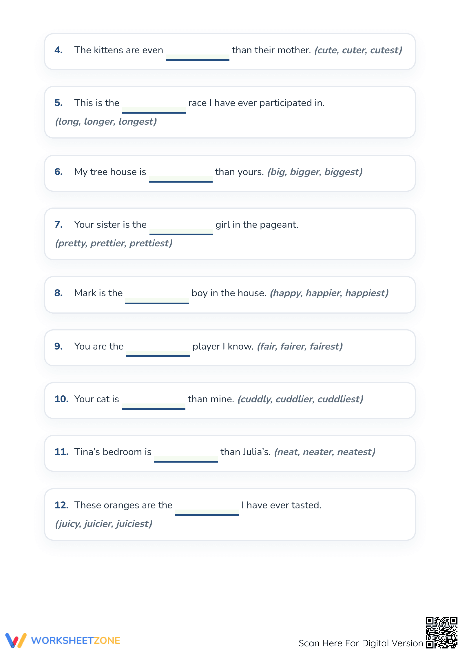 Grade 2 Adjectives: Essential -er and -est Practice - Page 2