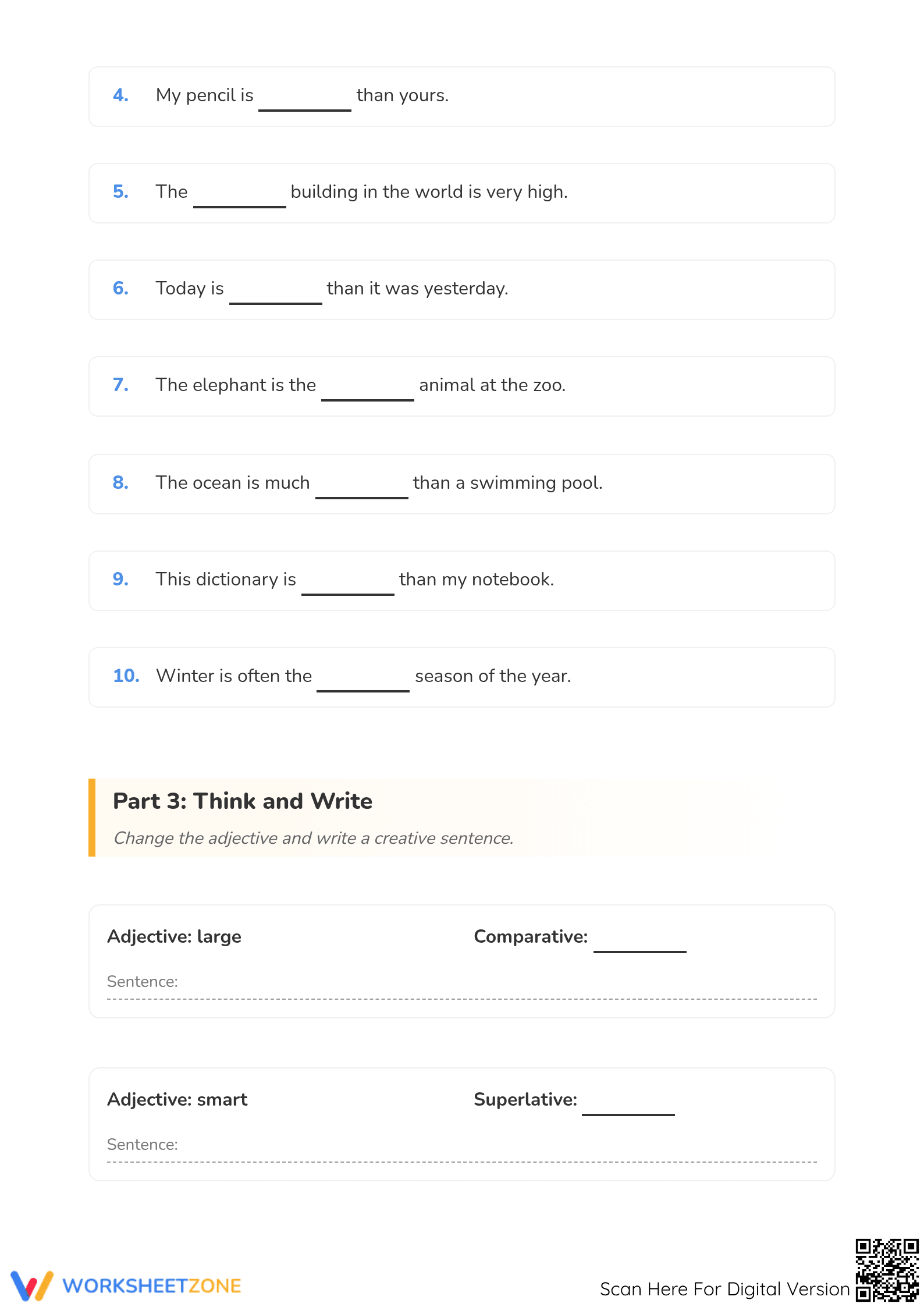 Comparative Adjectives Worksheet | Grade 2 Essential - Page 3