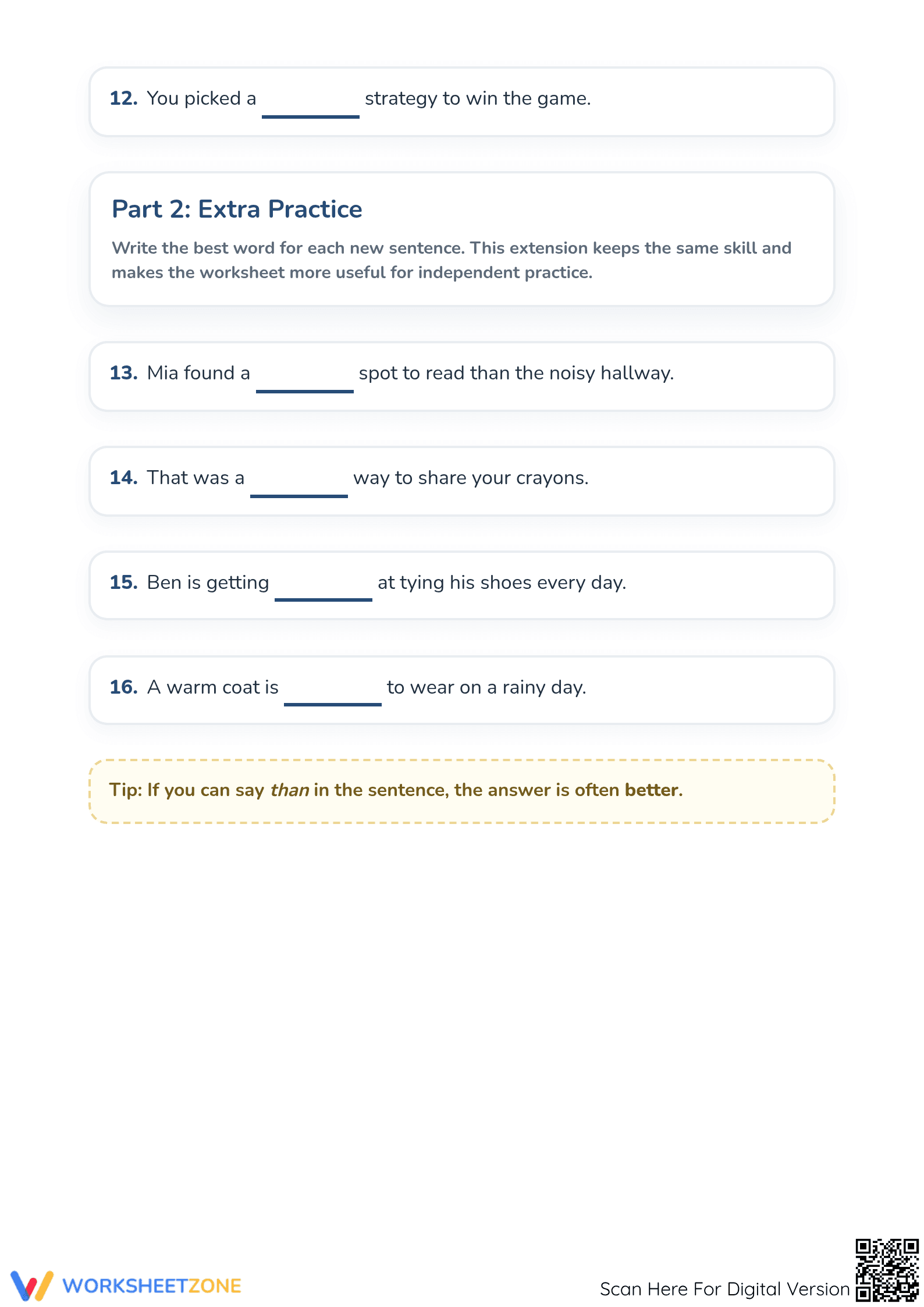Good and Better Adjectives Worksheet | Printable Grade 2 - Page 3