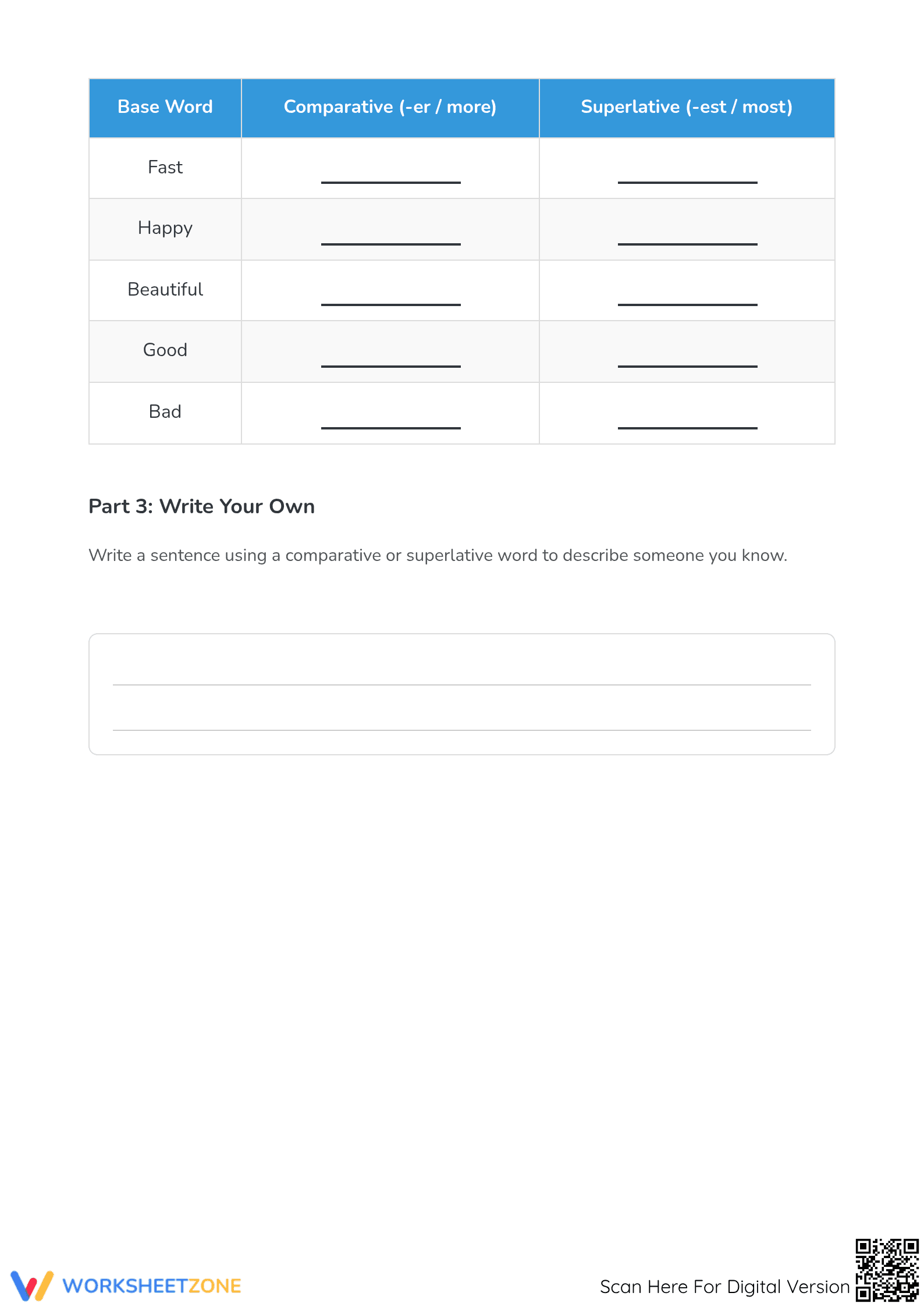 Comparative Adjectives Worksheet | Grade 2 Essential - Page 3