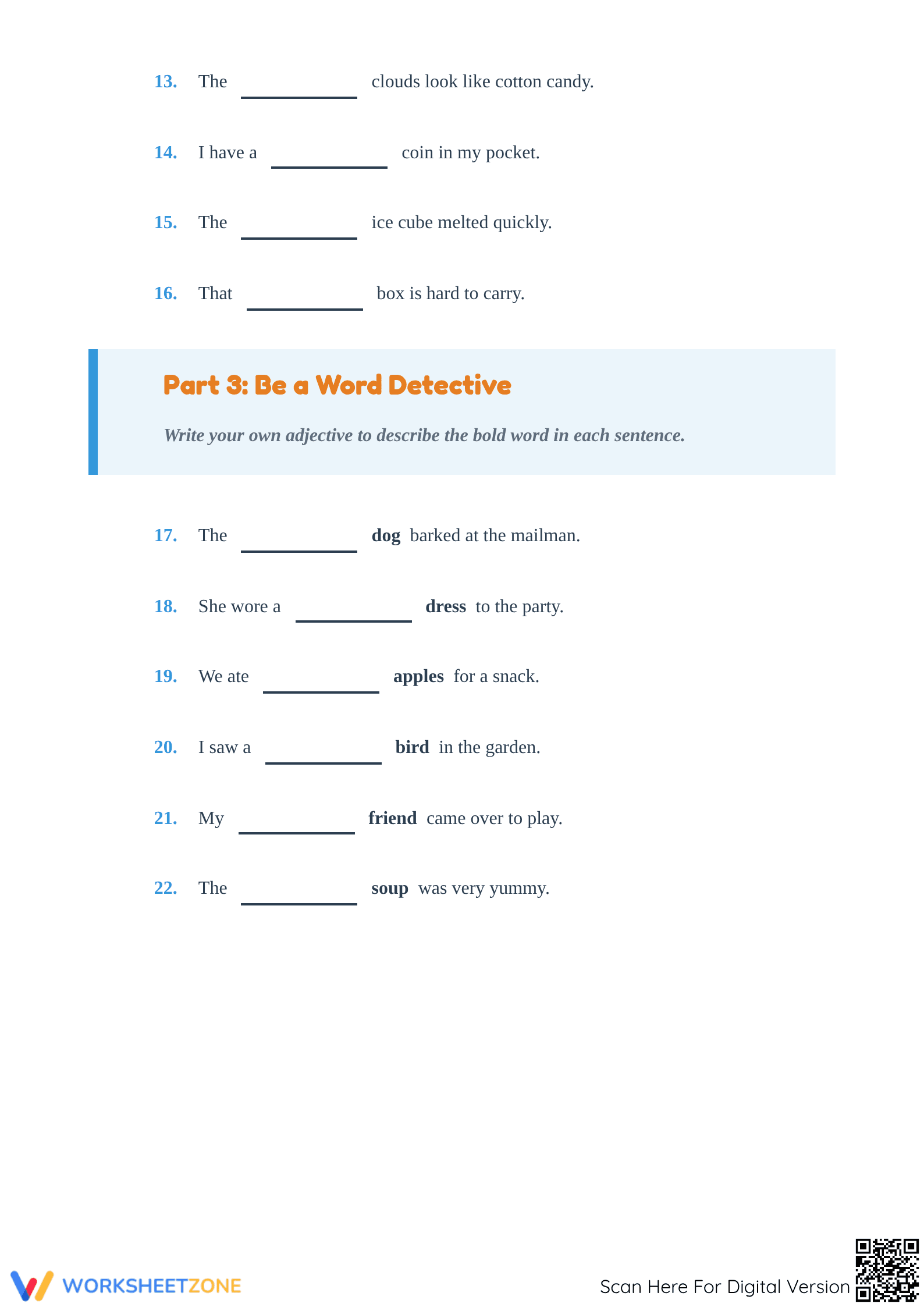 Adjective Practice Worksheet | Grade 1 Essential ELA - Page 3