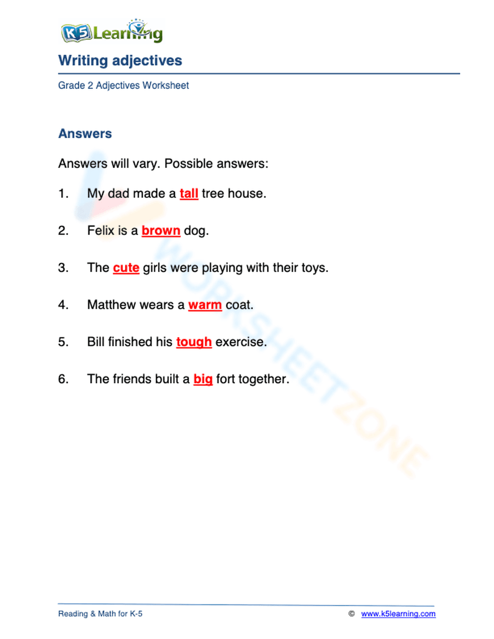 Writing adjectives 5 - Page 2