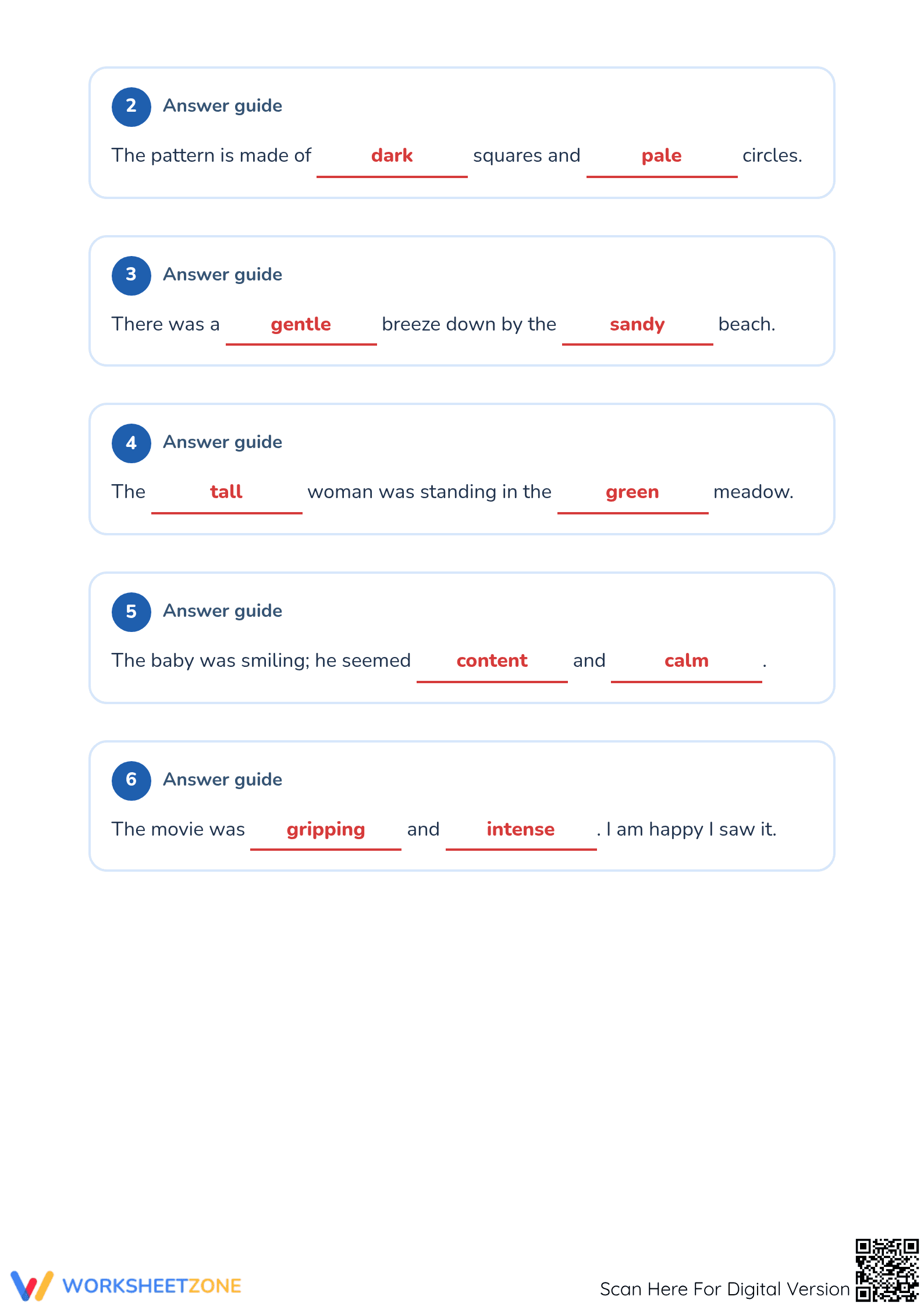 Essential Grade 1 Adjectives — Printable No-Prep Worksheet - Page 3