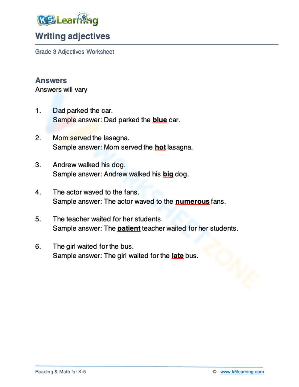 Writing adjectives 7 - Page 2