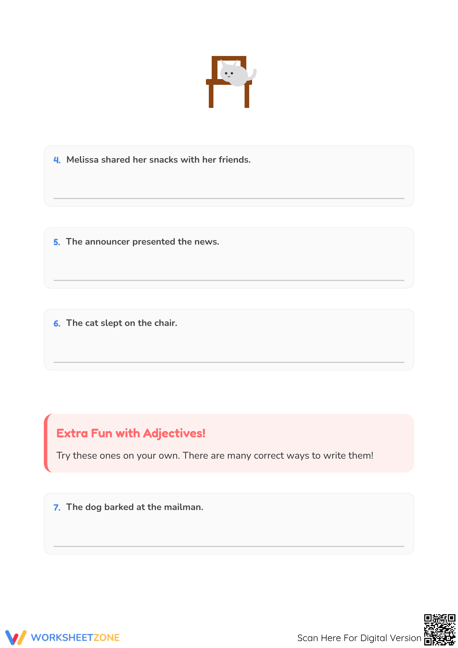 Writing Adjectives Worksheet | Grade 1 Essential ELA - Page 2