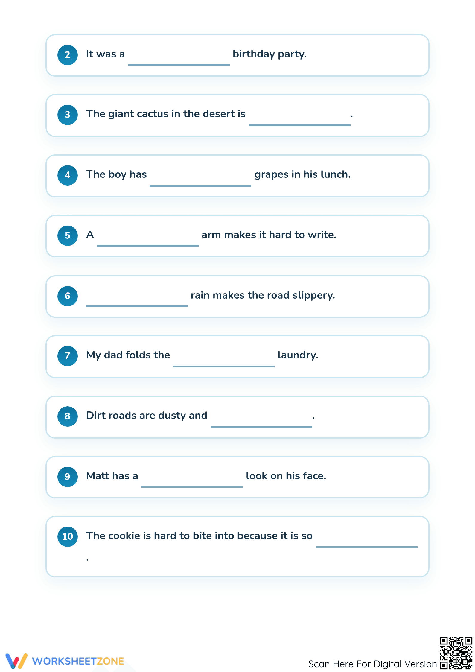 Grade 1 Adjectives — Printable No-Prep Worksheet - Page 2