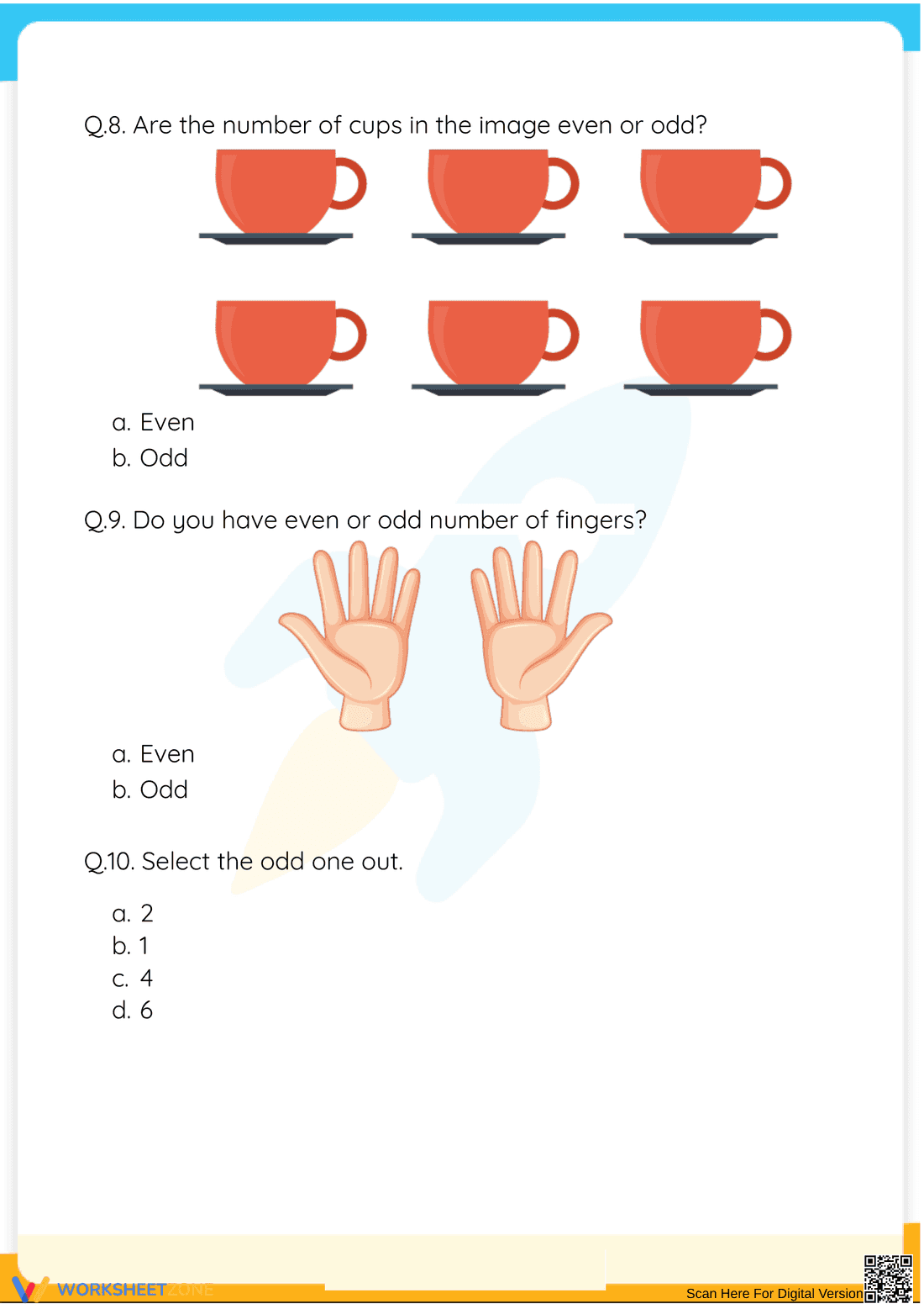 Identify Odd and Even Numbers: Worksheet 1 - Page 2