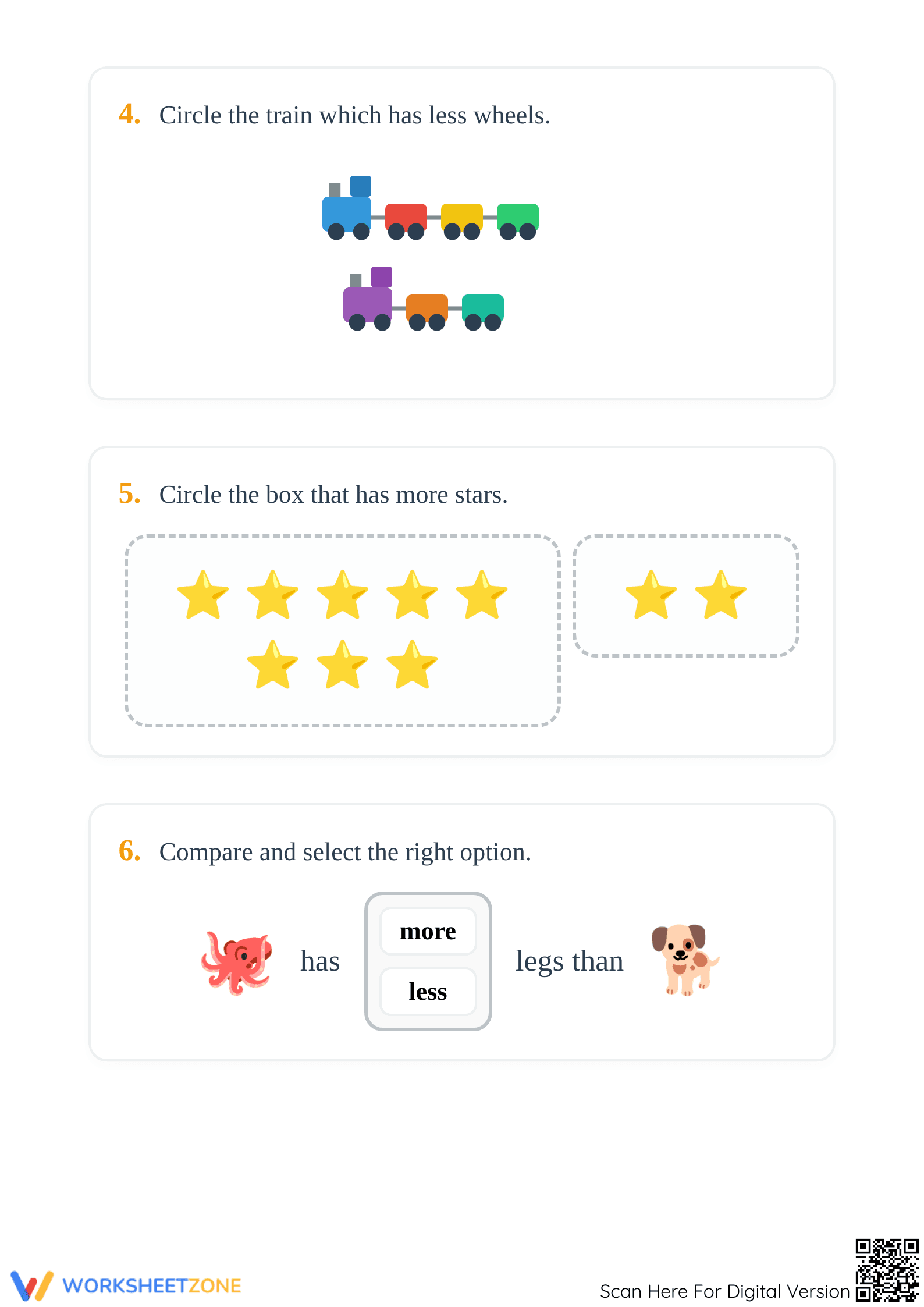 Grade K More or Less Comparison: Essential No-Prep Math Worksheet - Page 2