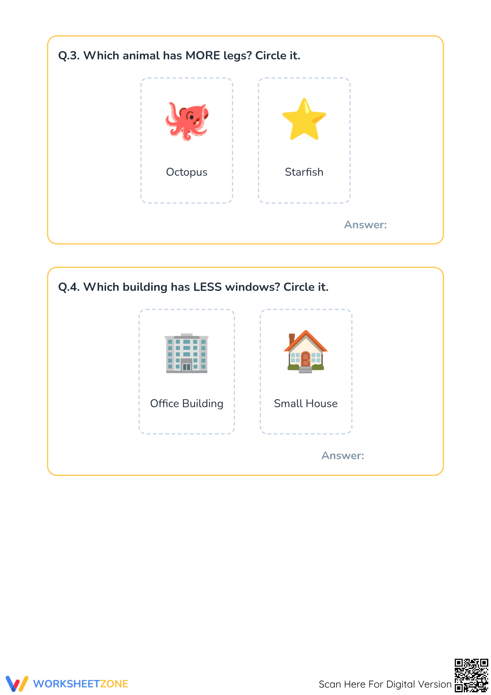 Essential More or Less Worksheet — Grade K Printable - Page 2