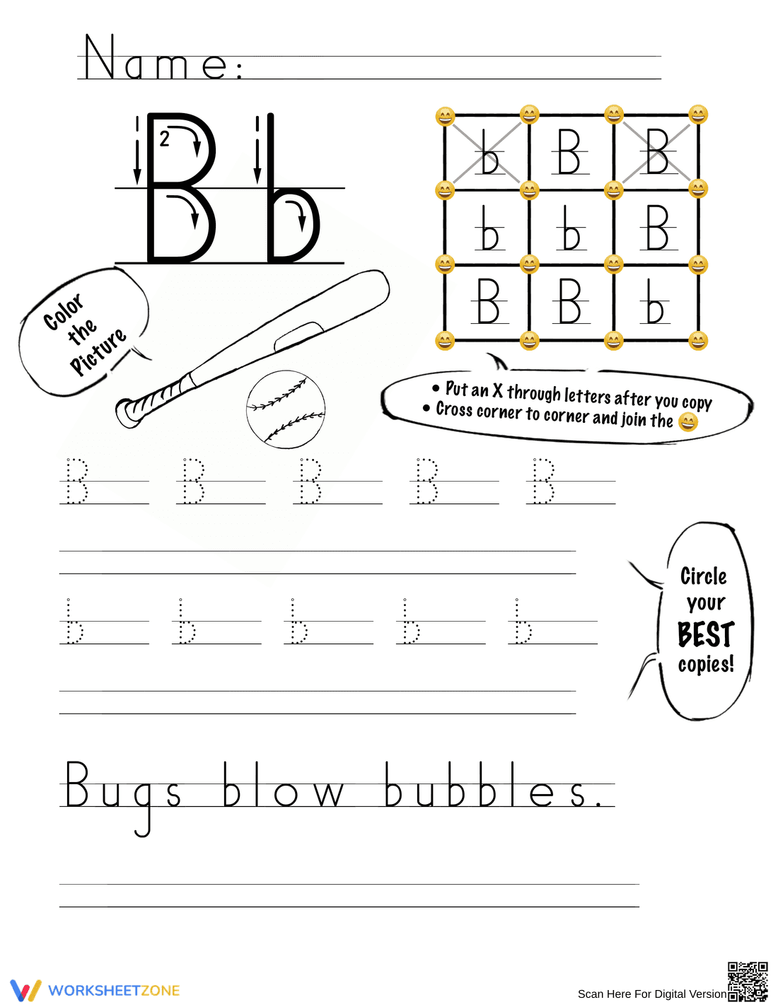 Printable Letter A Handwriting Worksheet | Grade 1 - Page 2