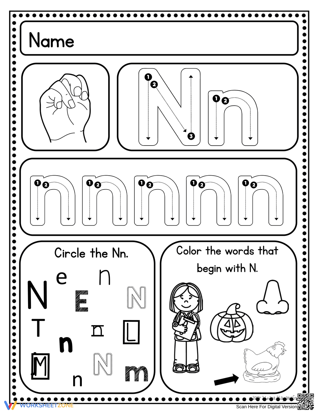 Practice Handwriting: Mastering Letter N - Page 2