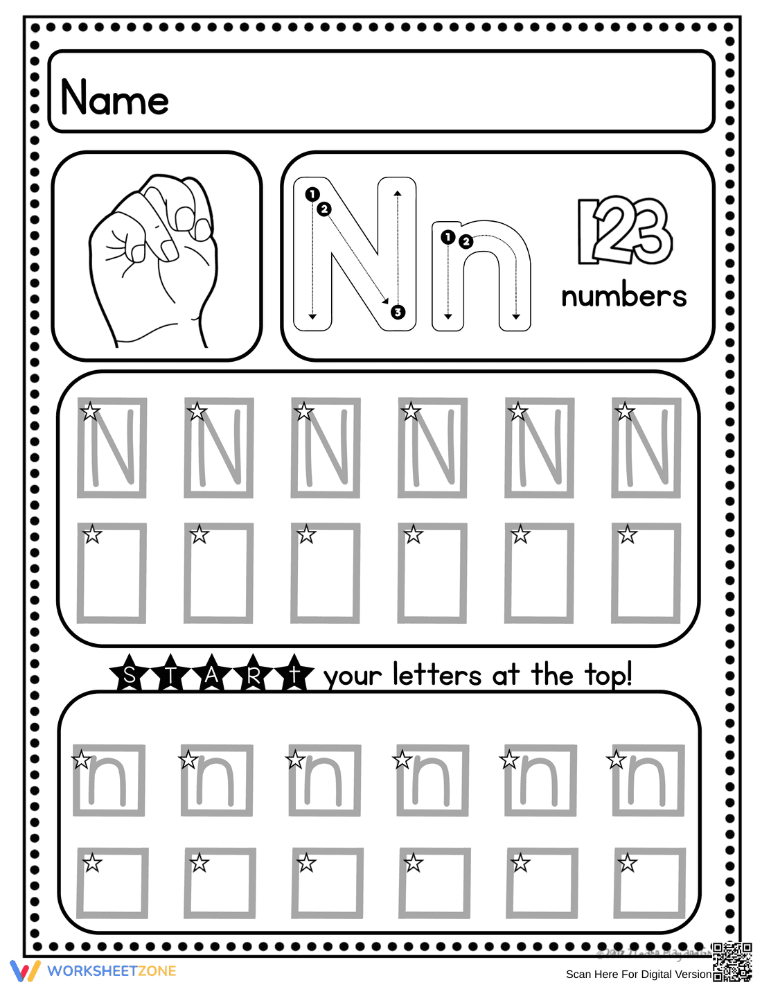 Practice Handwriting: Mastering Letter N - Page 4