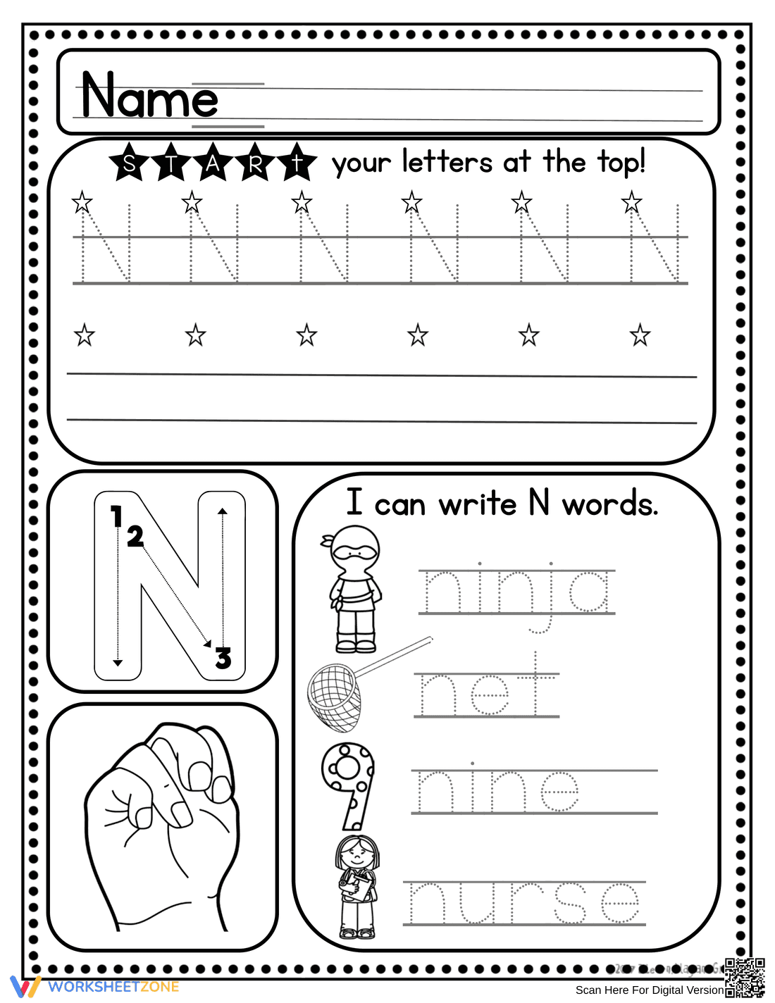 Practice Handwriting: Mastering Letter N - Page 5