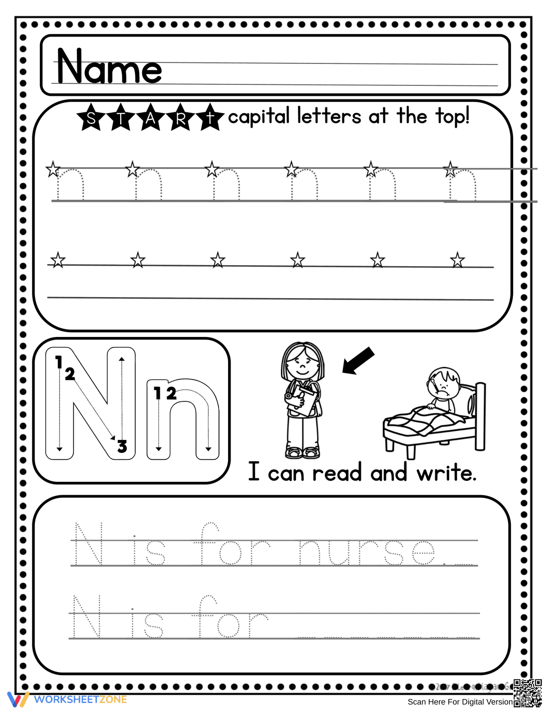 Practice Handwriting: Mastering Letter N - Page 6