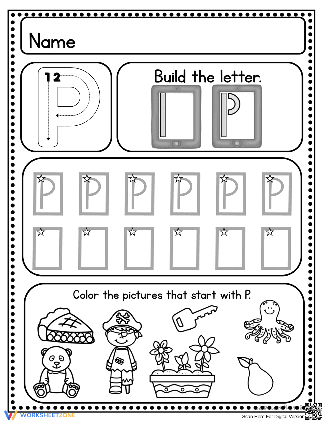 Printable Letter P Worksheet | Kindergarten Handwriting - Page 3