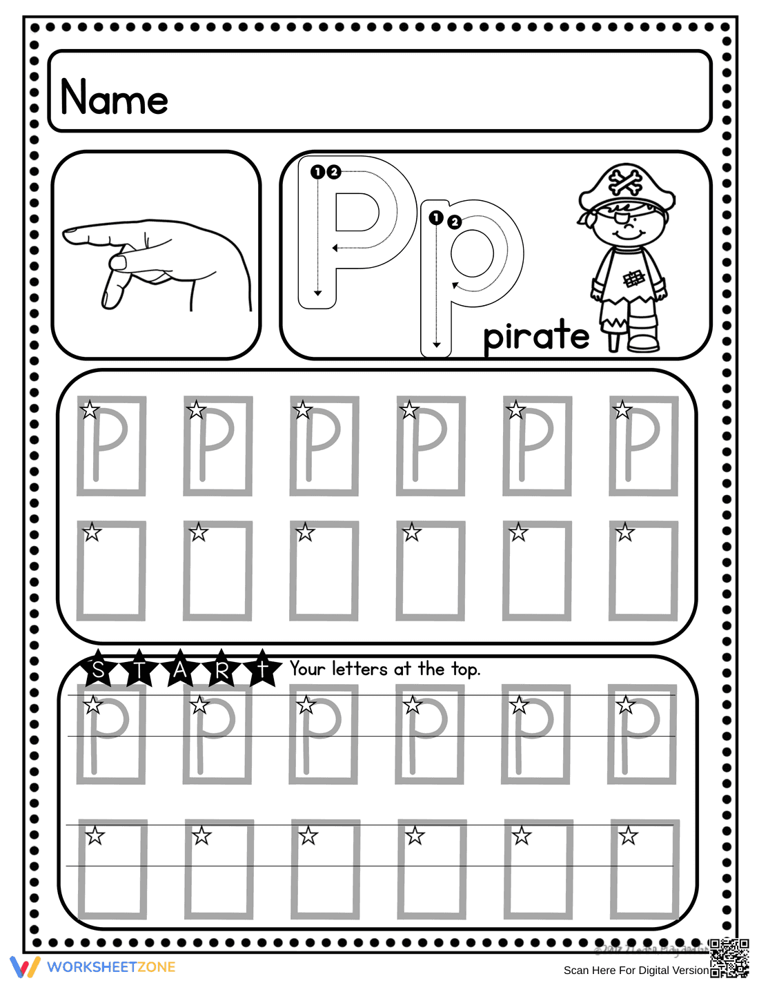 Printable Letter P Worksheet | Kindergarten Handwriting - Page 4