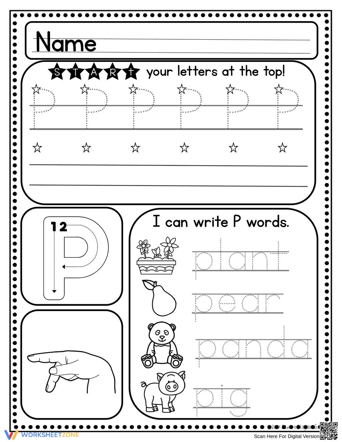 Printable Letter P Worksheet | Kindergarten Handwriting - Page 5