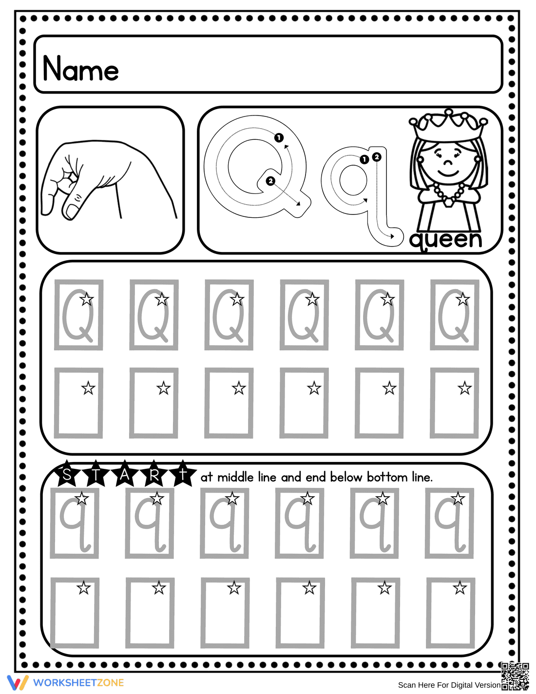 Letter Q: Handwriting Practice Worksheet - Page 4