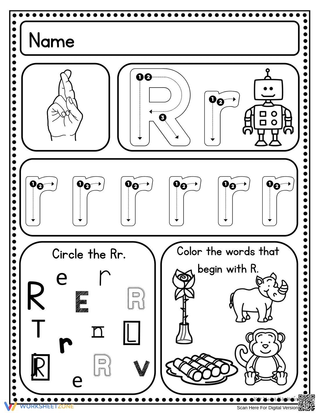 Improve Penmanship: Letter R Practice Sheet - Page 5