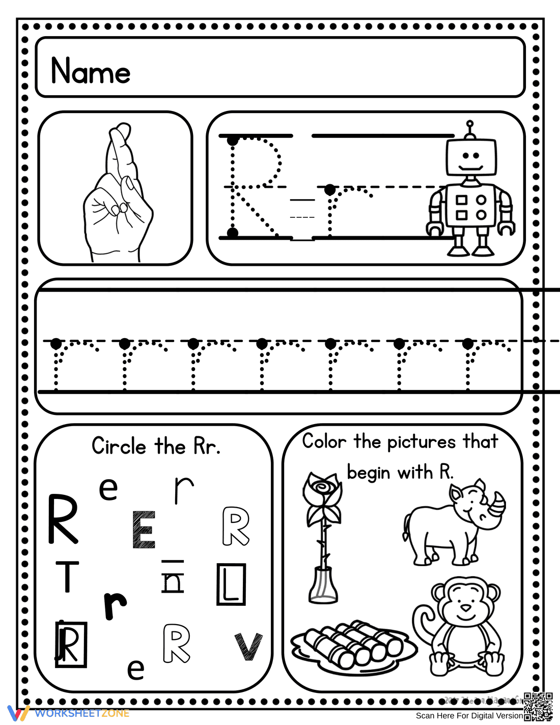 Improve Penmanship: Letter R Practice Sheet - Page 6