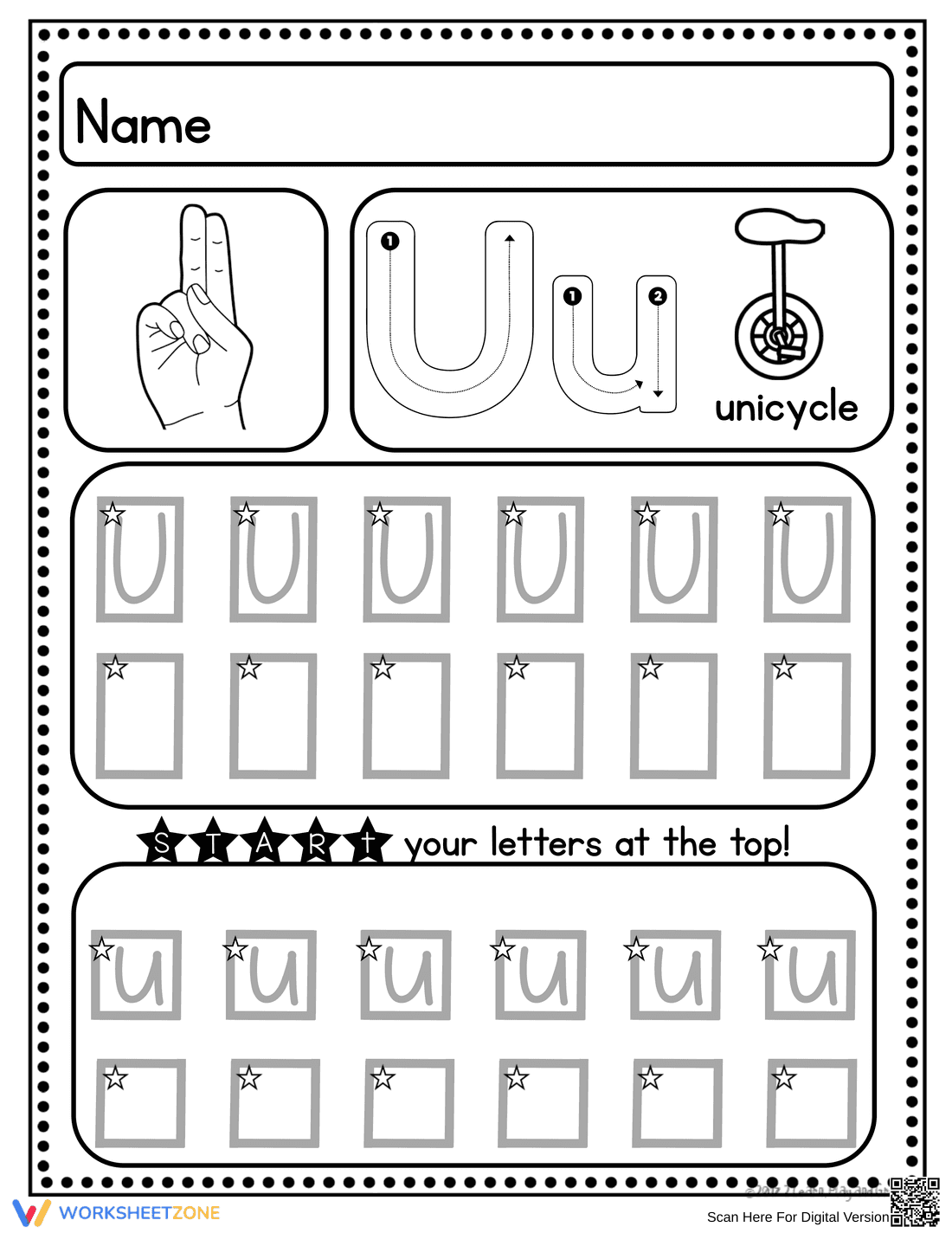 Letter U Handwriting Worksheet | Essential Grade K-1 - Page 4