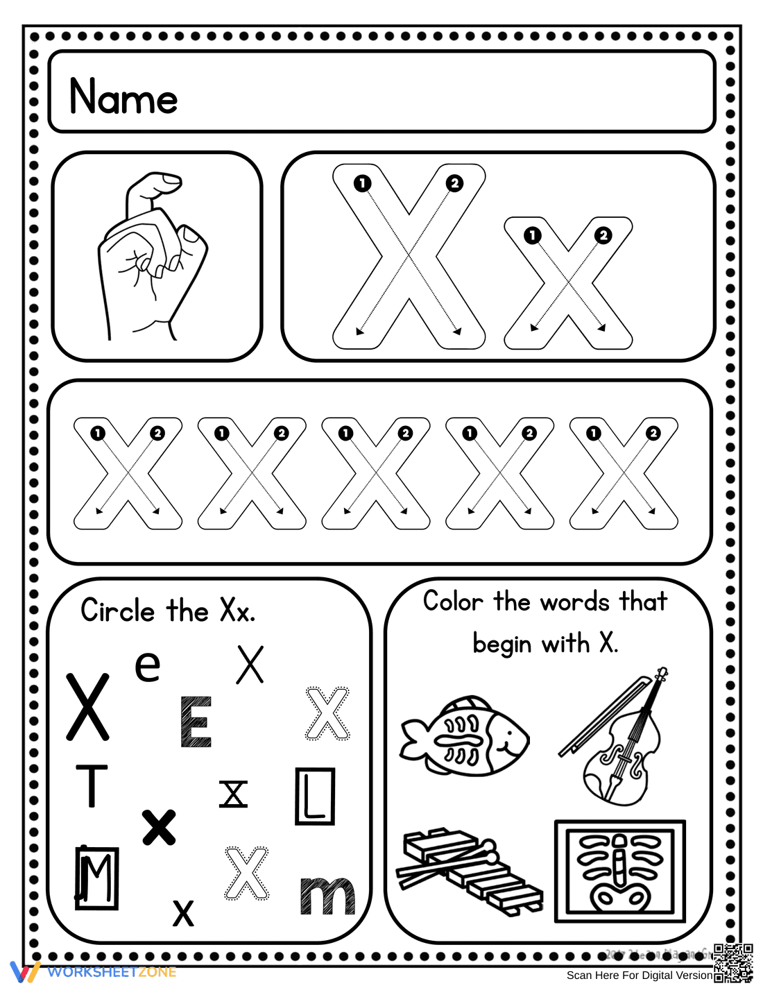 Handwriting: Letter X Practice - Page 2