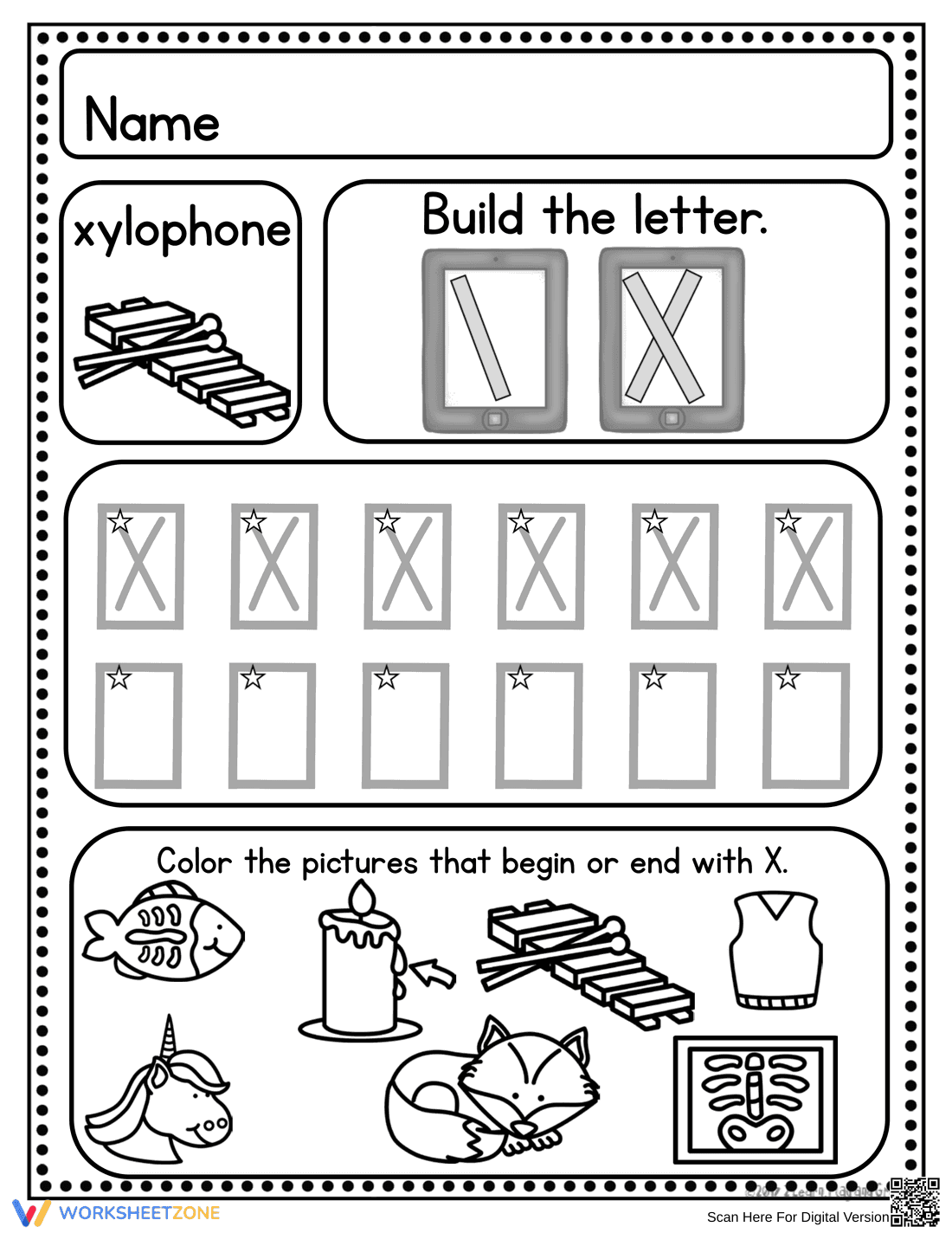 Handwriting: Letter X Practice - Page 3