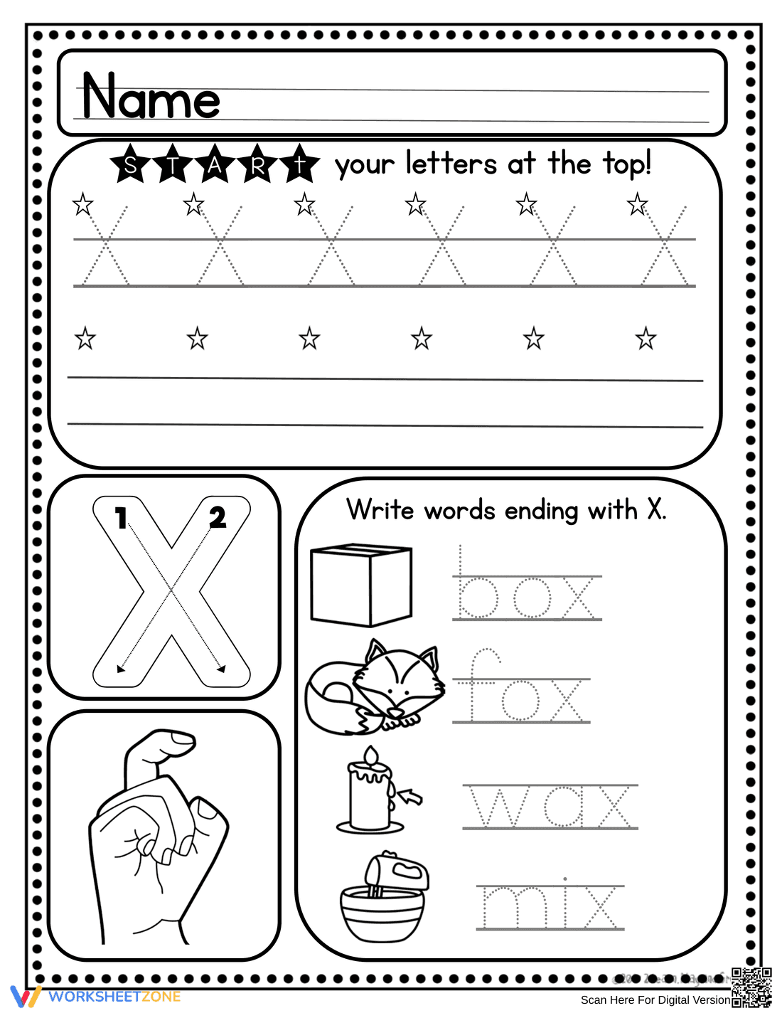 Handwriting: Letter X Practice - Page 5