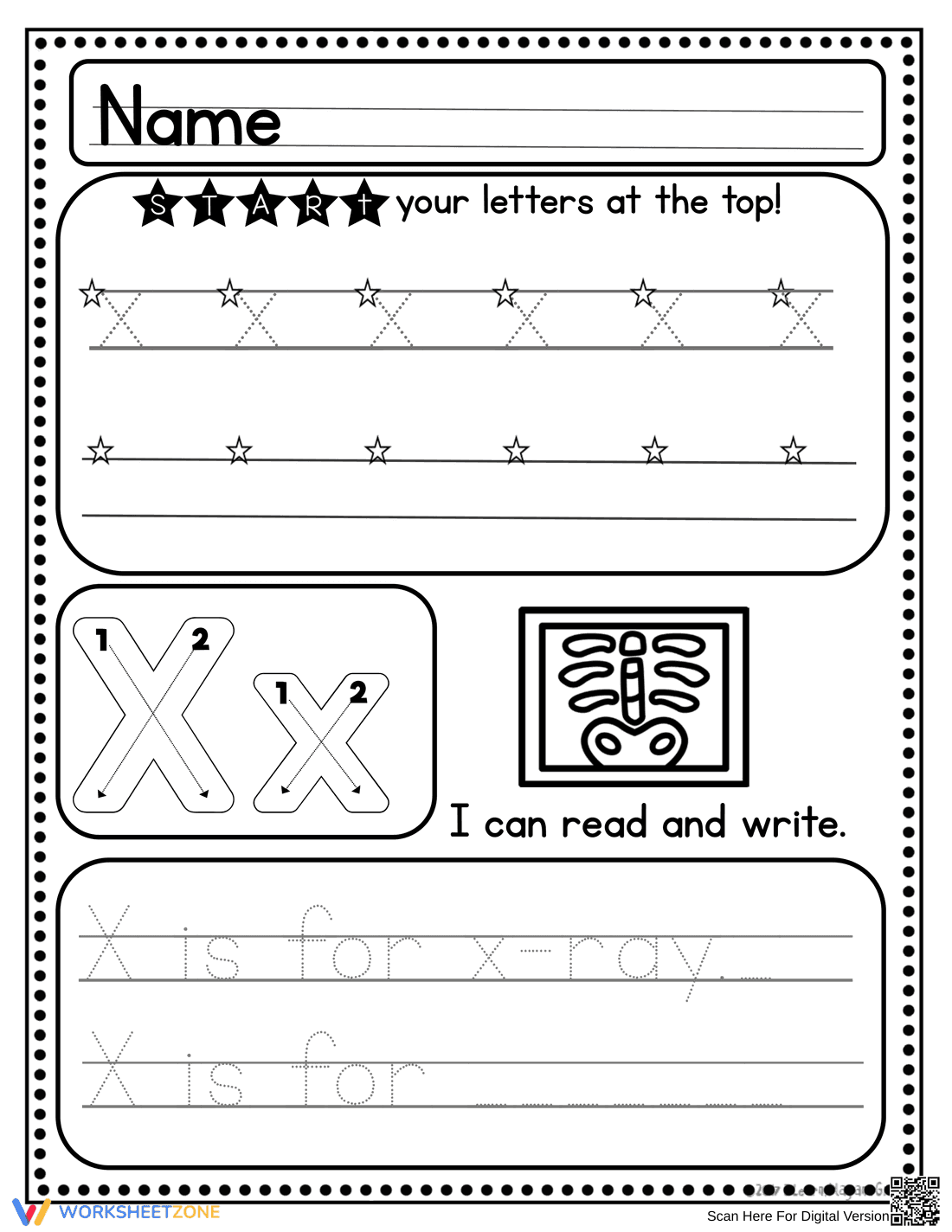 Handwriting: Letter X Practice - Page 6