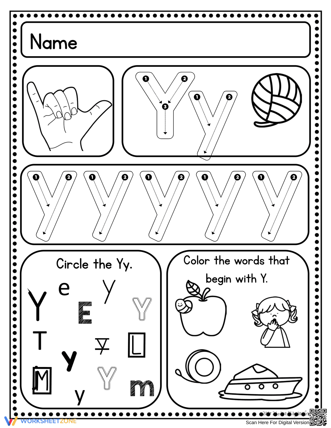 Essential Letter Y Handwriting Worksheet | Grade K-1 - Page 2
