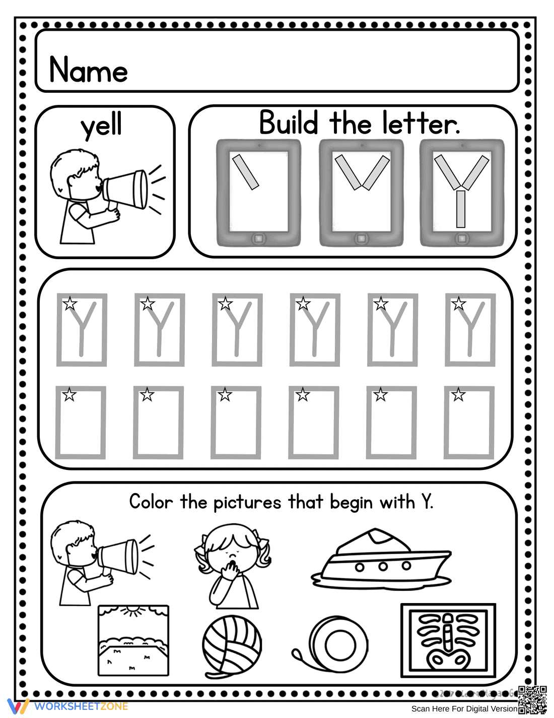 Essential Letter Y Handwriting Worksheet | Grade K-1 - Page 3