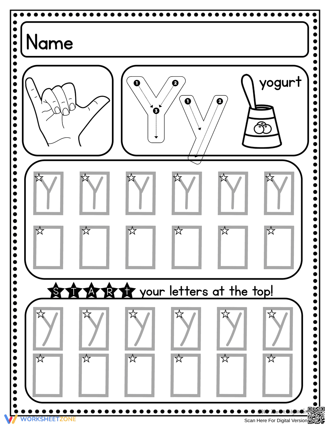 Essential Letter Y Handwriting Worksheet | Grade K-1 - Page 4