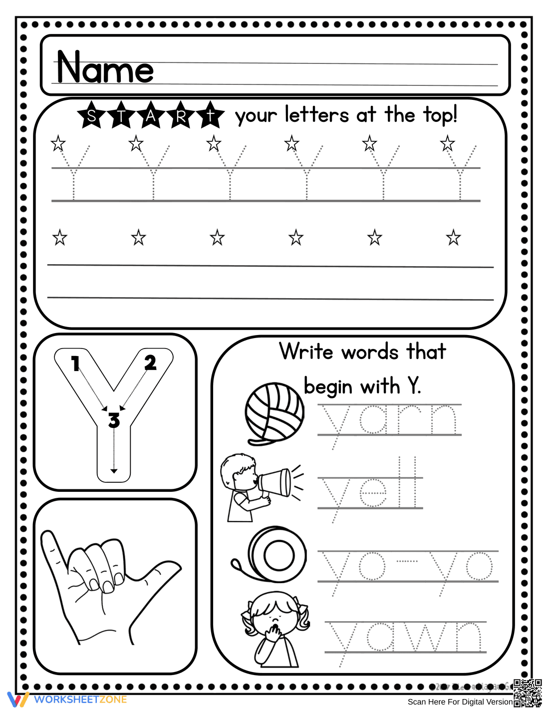Essential Letter Y Handwriting Worksheet | Grade K-1 - Page 5