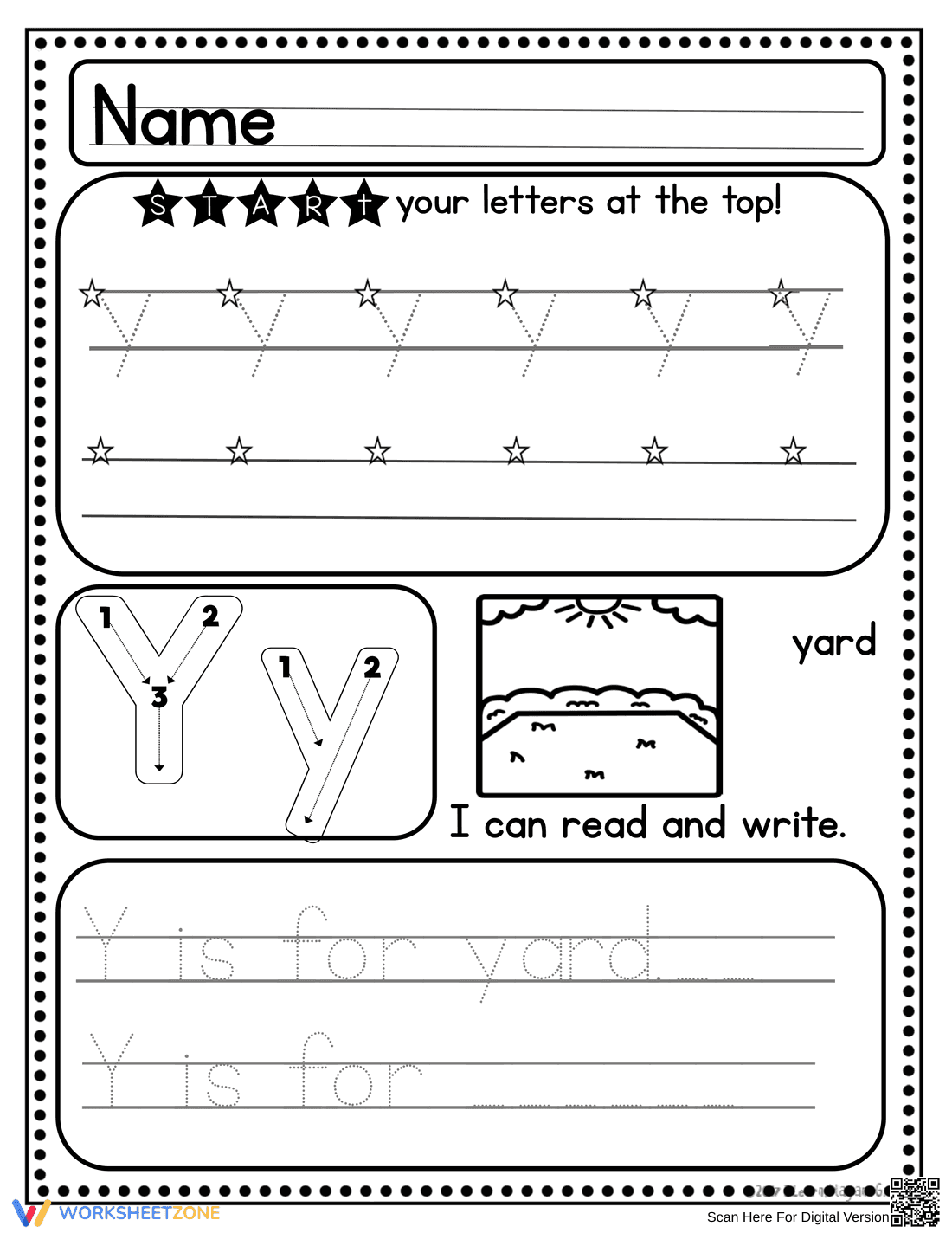 Essential Letter Y Handwriting Worksheet | Grade K-1 - Page 6