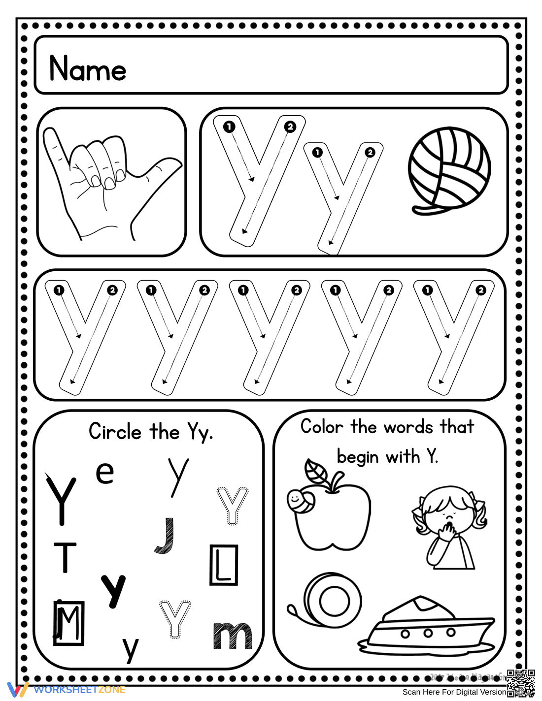 Essential Letter Y Handwriting Worksheet | Grade K-1 - Page 8