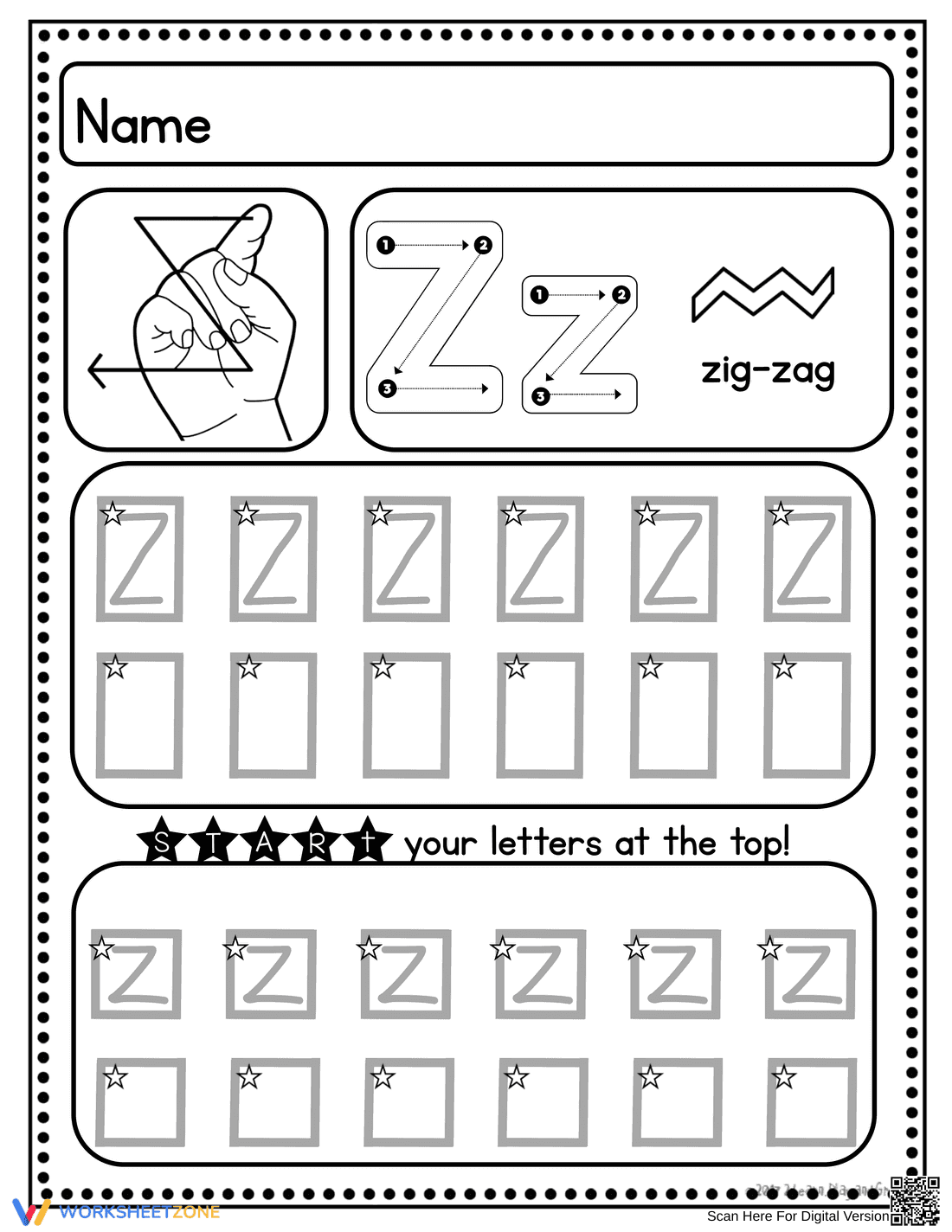 Handwriting: Letter Z Practice - Page 4