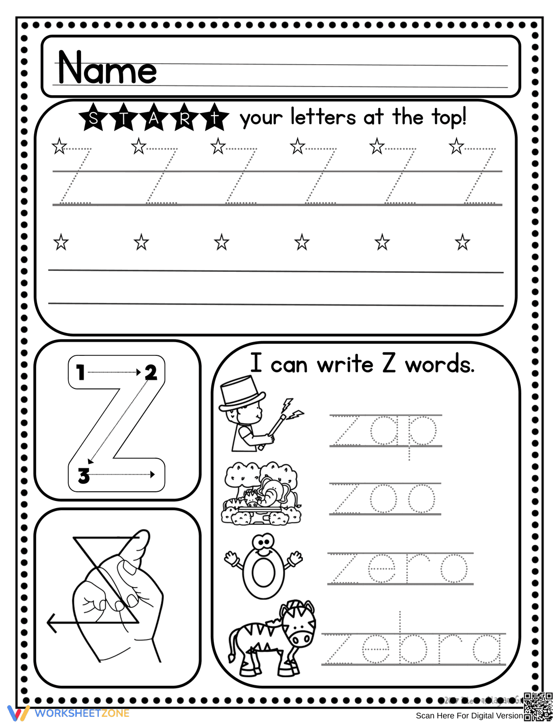 Handwriting: Letter Z Practice - Page 5