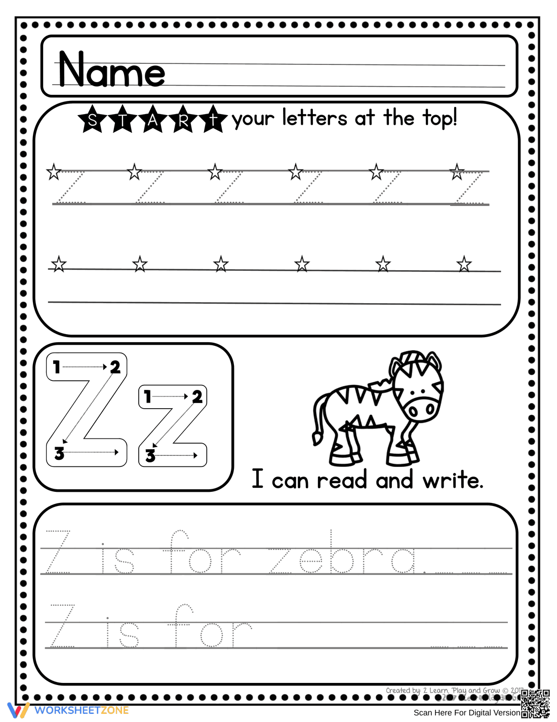 Handwriting: Letter Z Practice - Page 6