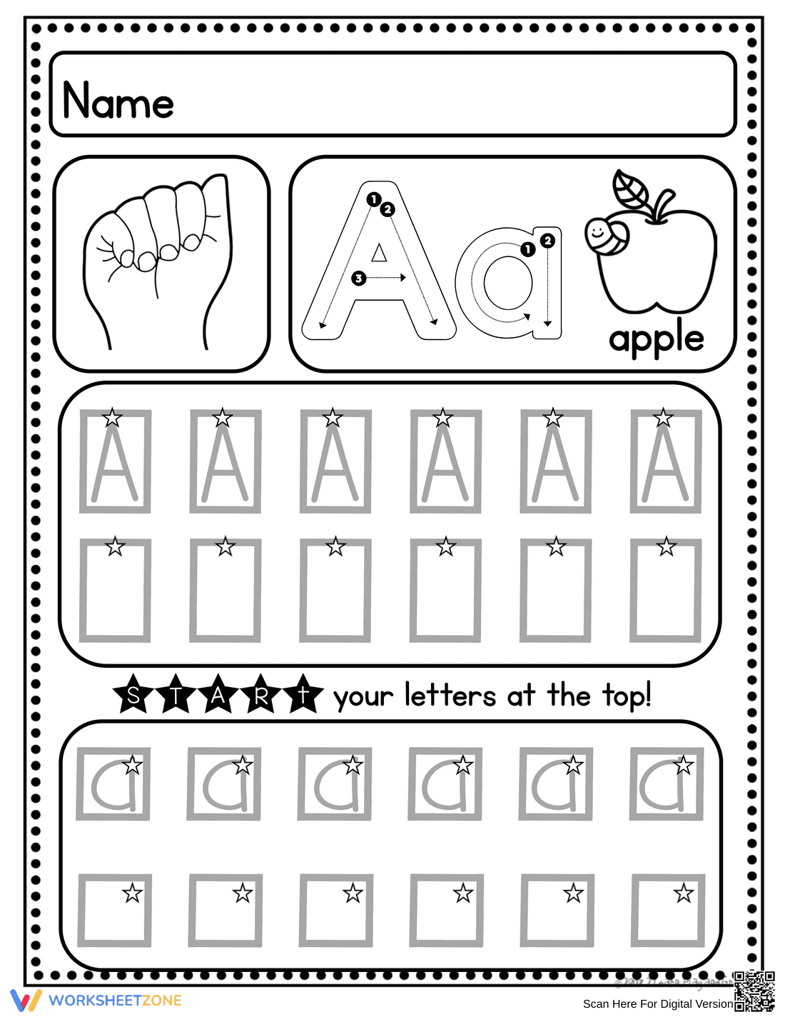 Printable Letter A Worksheet | Grade K Handwriting - Page 4