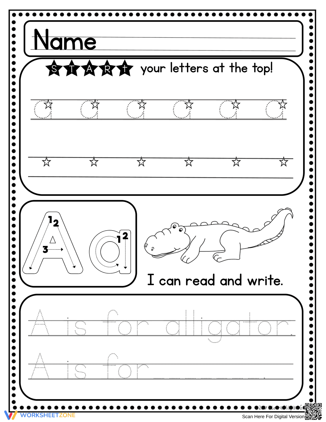 Printable Letter A Worksheet | Grade K Handwriting - Page 6