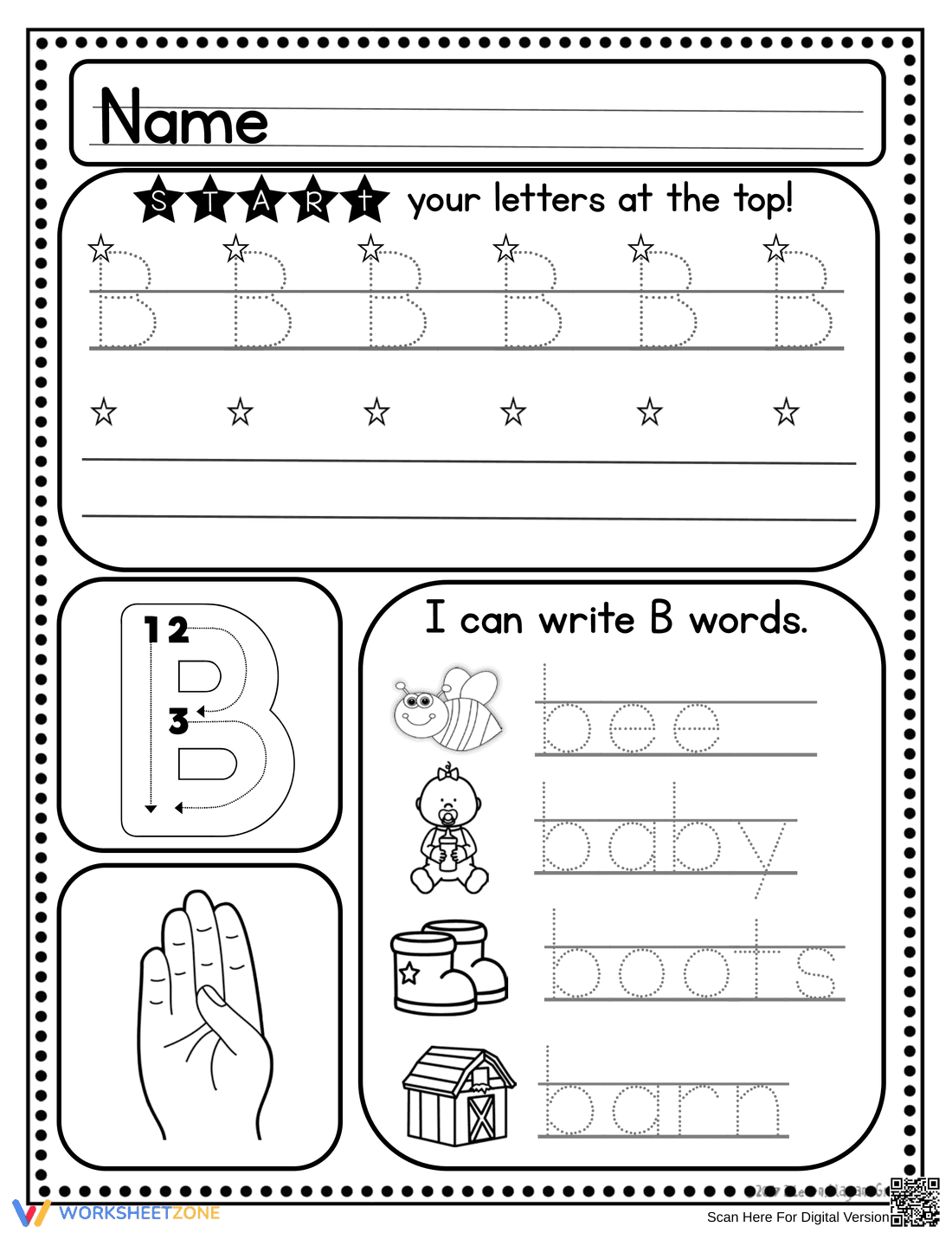 Letter B Handwriting Worksheet | Grade K-1 Essential - Page 5