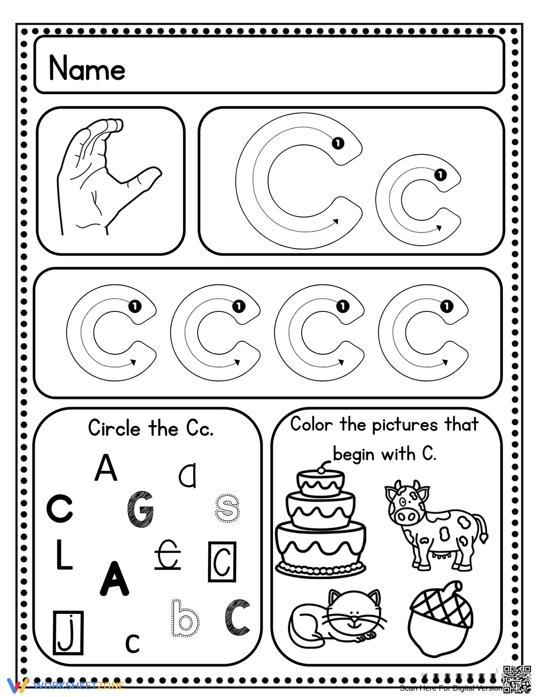 Handwriting: Letter C Practice - Page 2