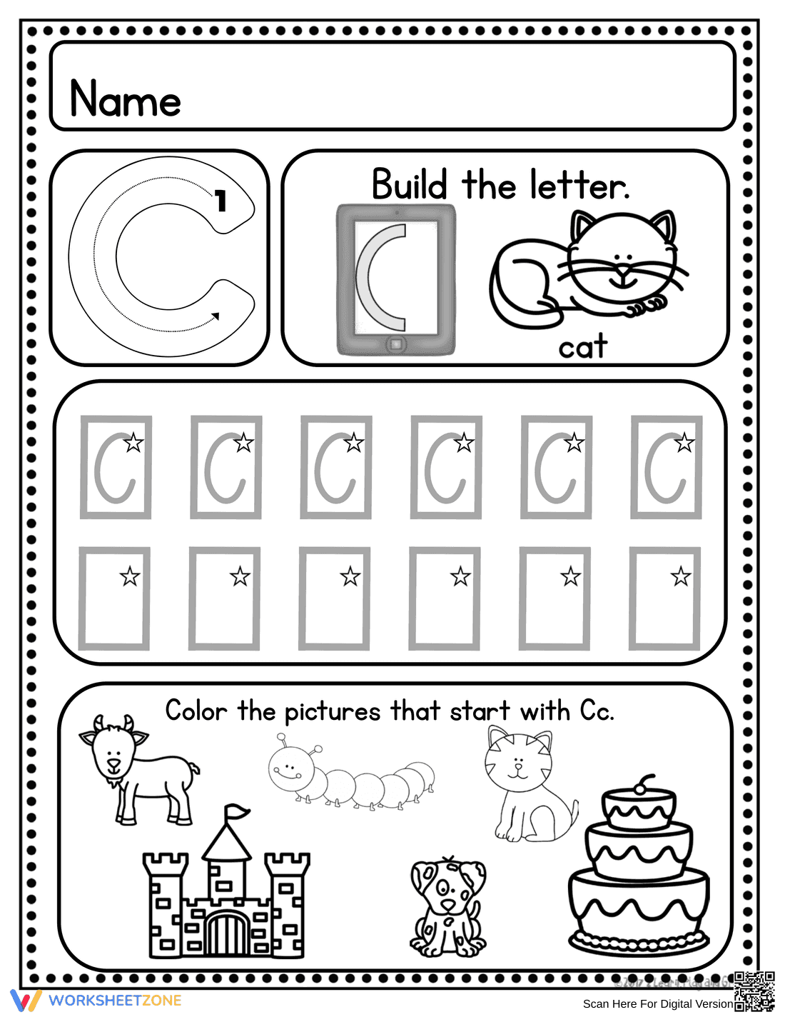 Handwriting: Letter C Practice - Page 3