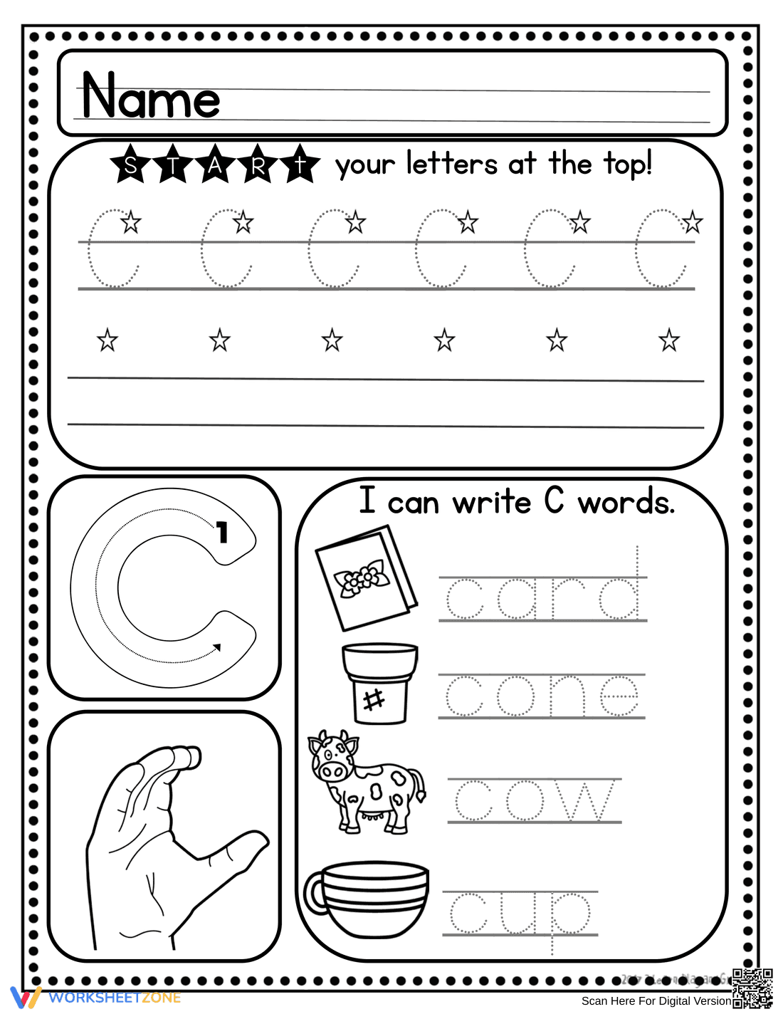 Handwriting: Letter C Practice - Page 5