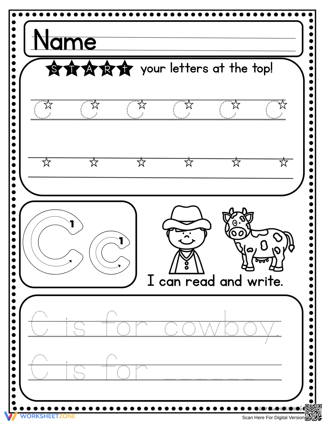 Handwriting: Letter C Practice - Page 6